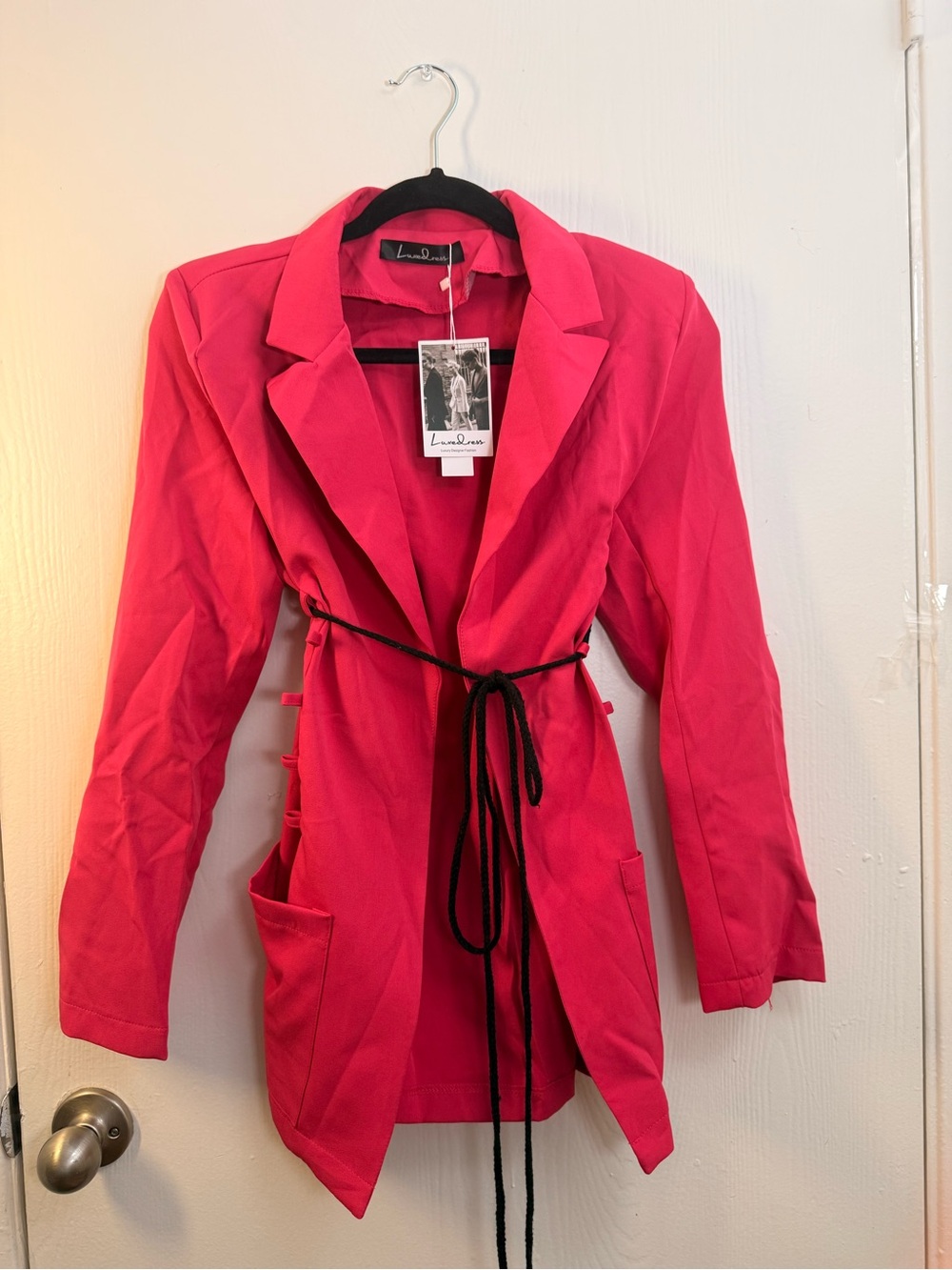 Luxedress Luxury Designer Fashion: Pink Lace Up Blazer - NWT
